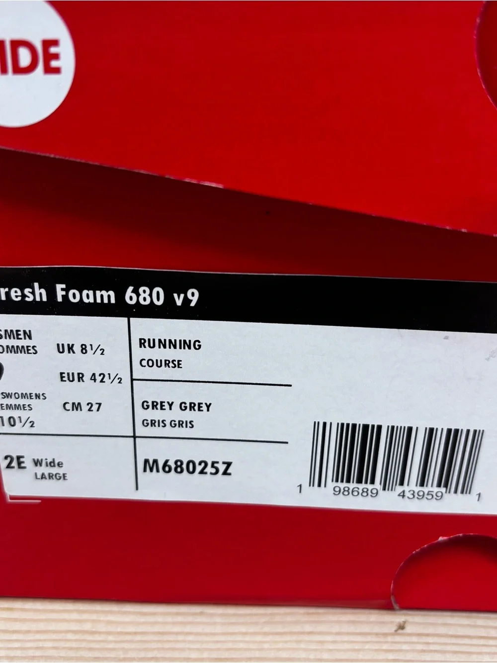 New Balance Fresh Foam 680 V9 Mens Sz 9 Wide 2E Model M68025Z Running‎ Walking